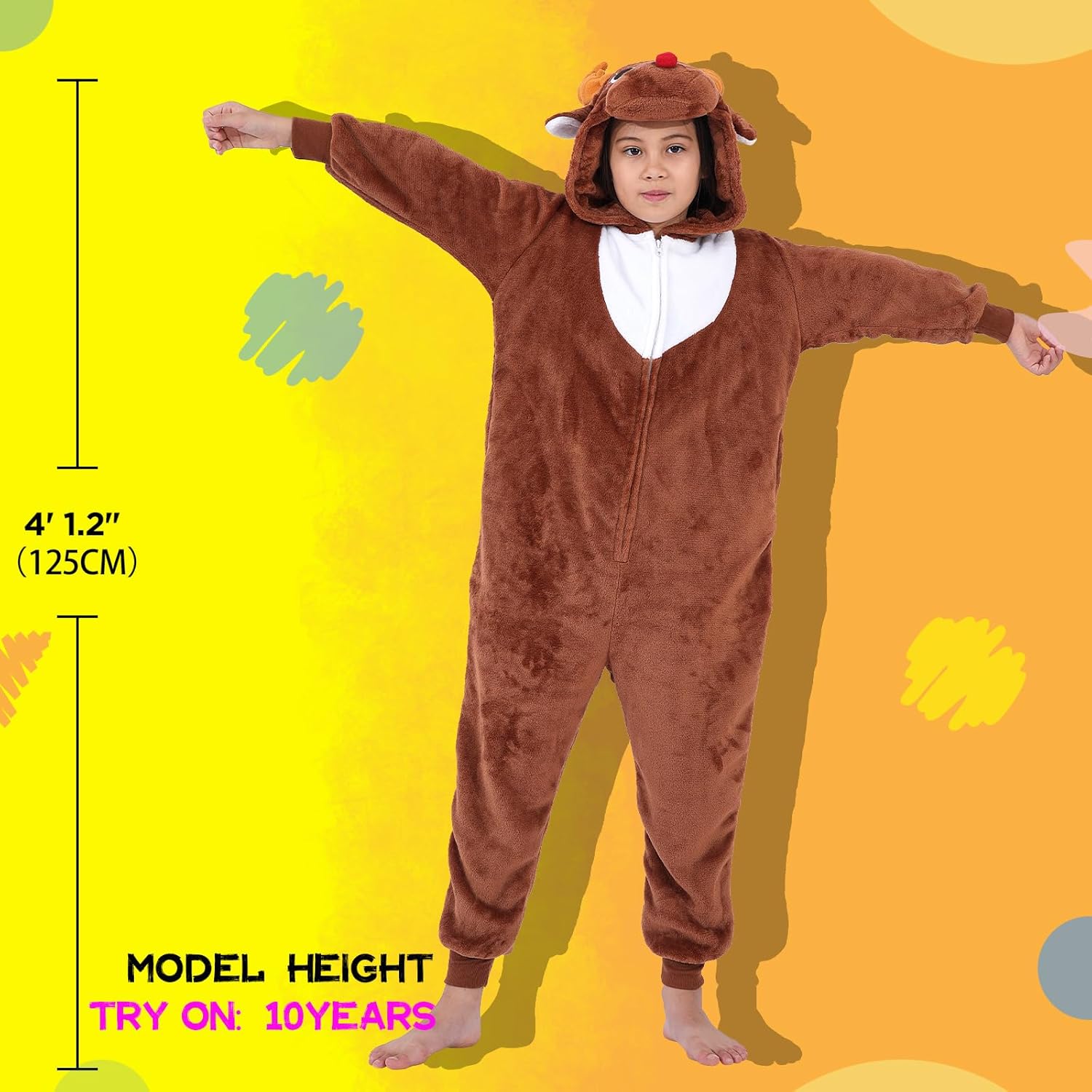 Halloween Christmas Unisex Kids Flannel Cosplay Onesie Costume Outfit Suit for Girls and Boys - Image 7