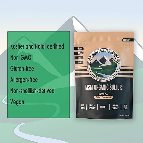 Miniatura 6 de Cristales de azufre orgánico MSM de No Boundaries Health and Wellness - Suplemento de salud totalmente natural, suplemento de salud premium: 99.9%