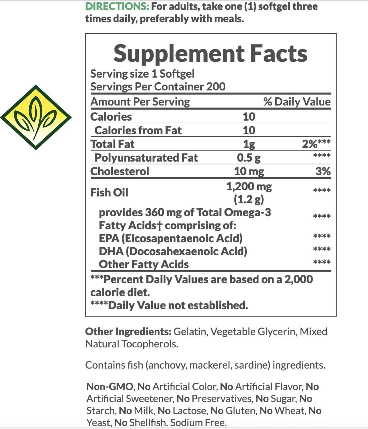 Nature's Bounty Fish Oil, Supports Heart Health, 1200 Mg, Rapid Release