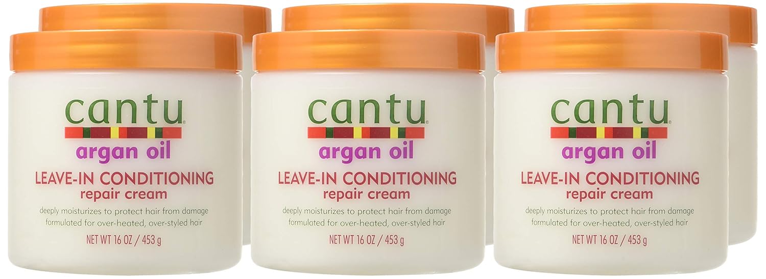 Cantu Argan Oil Leave-In Conditioning Repair Cream, 16 oz (Pack of 7)