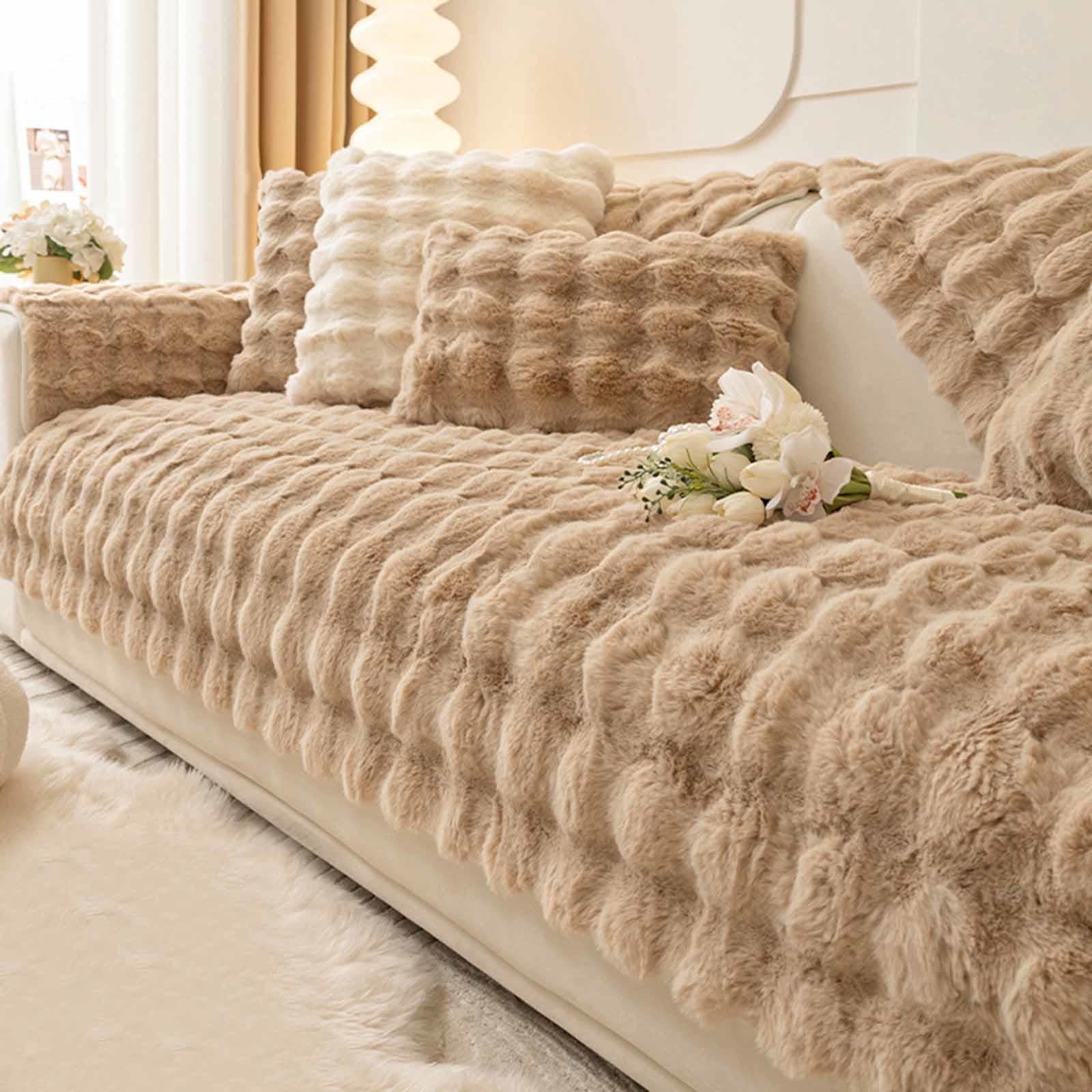 YWQJL Funny Fuzzy Corner Non Slip Sofa Cover Velvet Sofa Covers Waterproof Sofa Slipcovers Couch Covers Apply To L Shape 1 Seater 2 Seater 3 Seater 4 Seater Sofa,#7-110x240cm