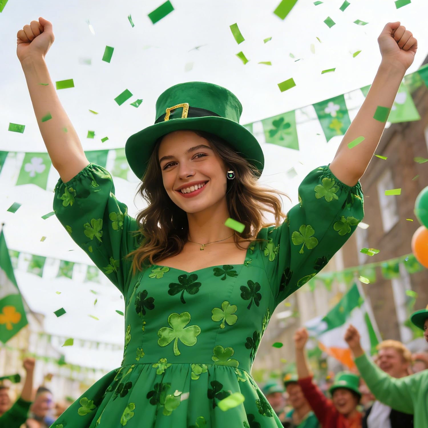 NLCAC 6 Pack St.Patrick's Day Earrings Green Shamrock Leprechun Horseshoes Rainbows Gold Pot Hat Stud Earrings Lucky Irish Holiday Jewelry Gifts for Women - Image 2