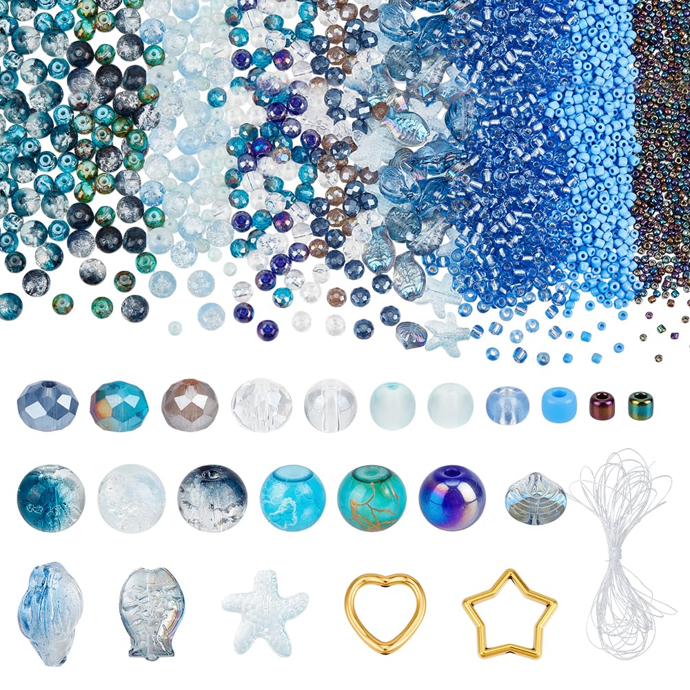 Kit fabrication bijoux perles bleues pour créer vos bracelets d'été