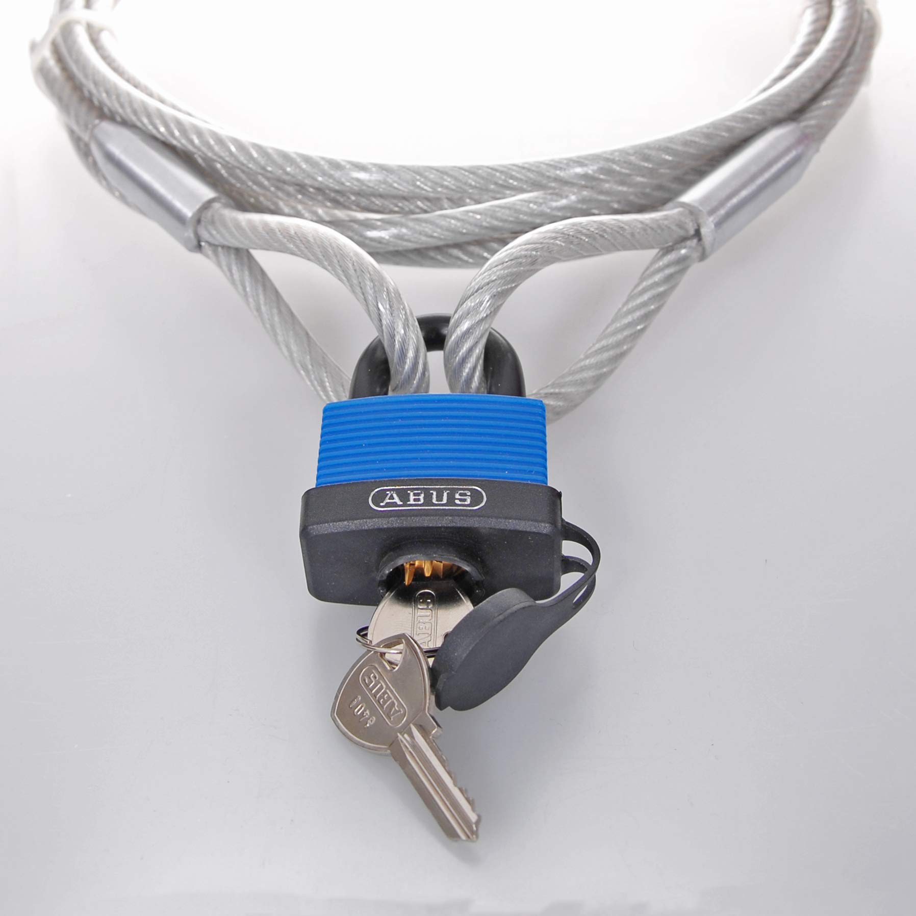 Cable de bucle, cable de acero revestido con ojales y candado ABUS [1 m – 50 m] – Cable antirrobo | Grosor: 8 mm (6 en 8) | Longitud: 10 m