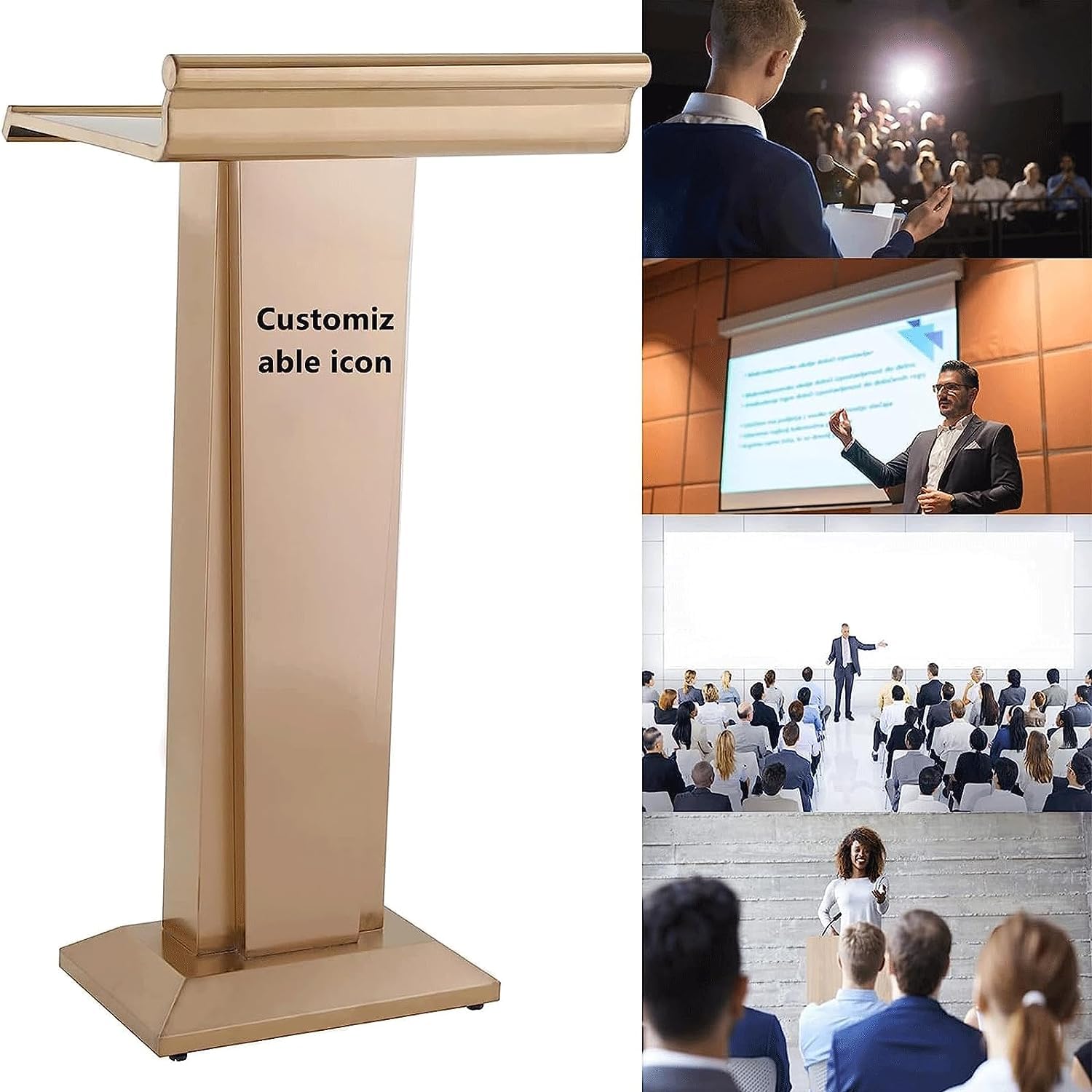 Rednerpult aus Edelstahl – Elektronische Kanzel für Kirchen, Schulen, Gemeindehäuser und Büros – Ideal für Präsentationen und Veranstaltungen