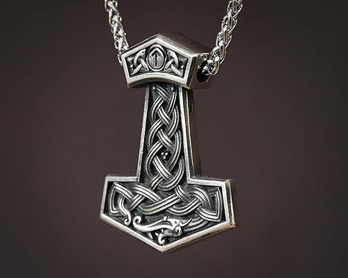 Miniatura 152 de Baldur Jewelry - Collar de martillo Thors Mjölnir - Colgante de martillo de Thor nórdico vikingo joyería vikingo - Collar Thor - Regalos Thor