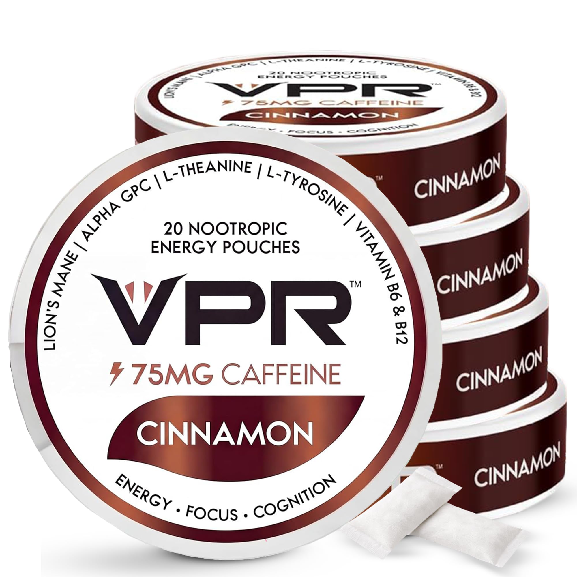 Amazon.com: VPR 75mg Caffeine Nootropic Pouches | 20 Count Energy