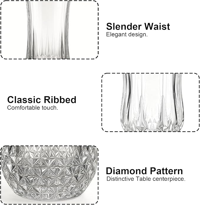 Set de 8 Vasos Ruckae, 11 oz y 7 oz, Vidrio Curvo, Apto Lavavajillas miniatura 4