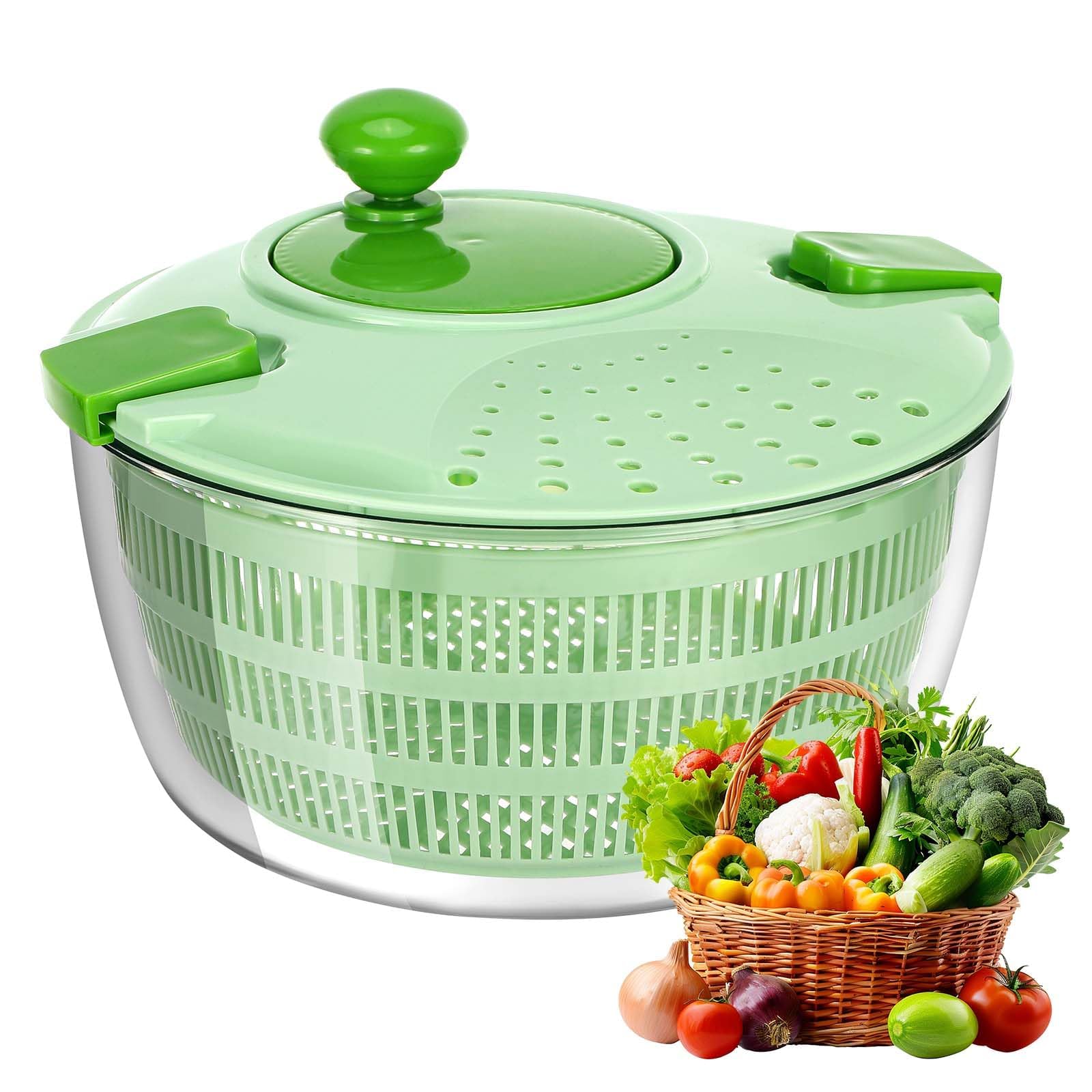 Essoreuse à Salade, 4 litres, ø 25 cm, sans BPA | Essorage de Salade, Plastique de Haute qualité, Essoreuse Salade avec couvercle et bec verseur pour Laver