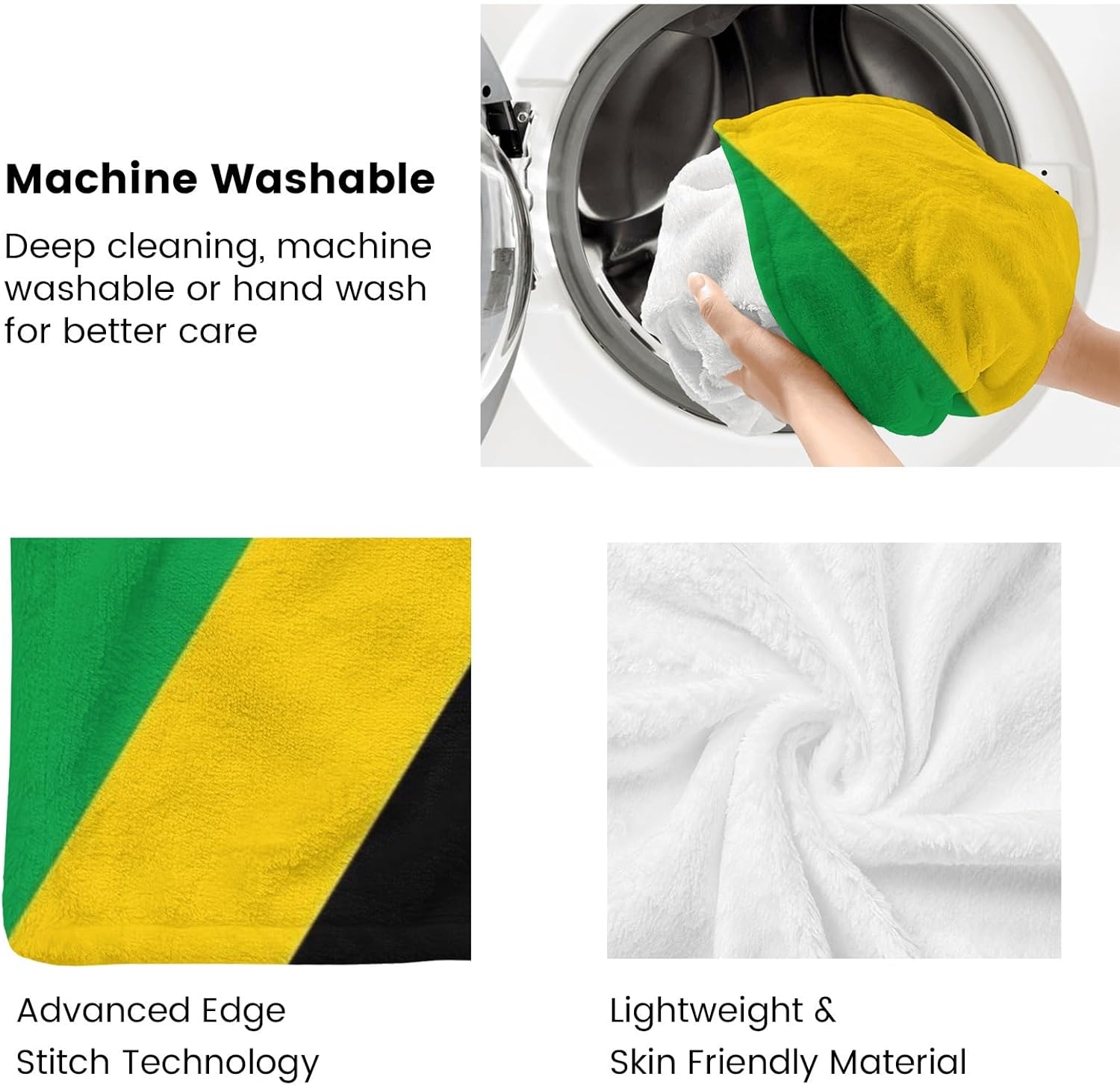 Jamaica Jamaican Flag Throw Blanket Flannel Blankets Soft Warm Cozy Lightweight Bed Throws for Bedroom Living Room Sofa Couch Home Decor 60“x50” - Image 8