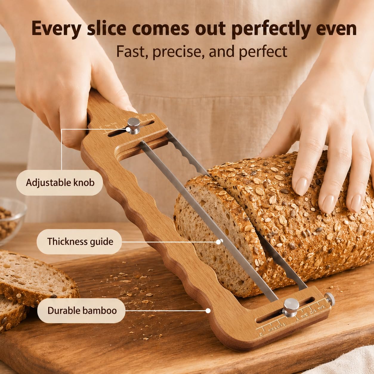 Adjustable Bread Slicer - Perfect Slices Every Time -2 Adjustable Bread Slicer - Perfect Slices Every Time -2