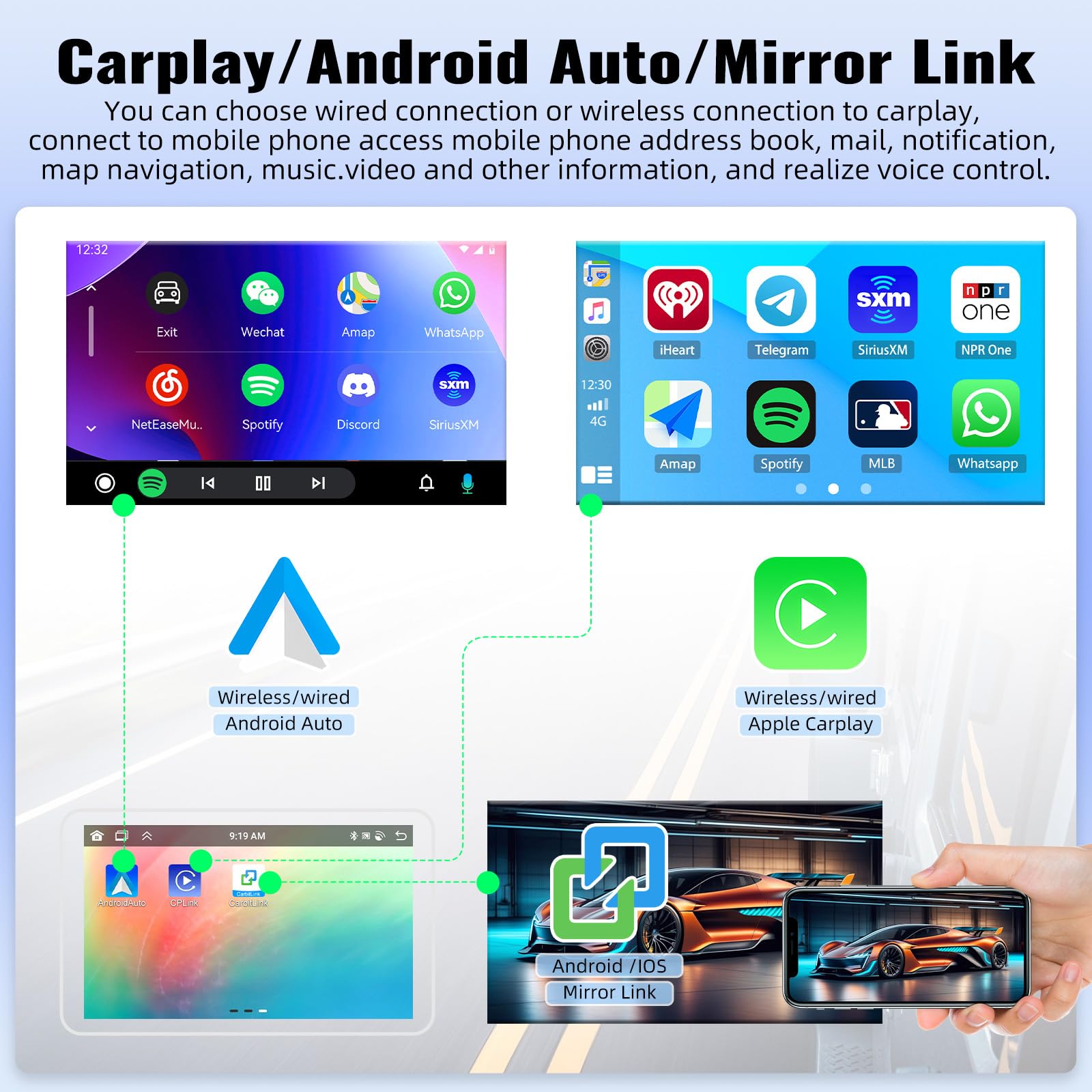 OiLiehu 6+128GB 8 Núcleos Android 13 2 DIN para Fiat Doblo 2010-2015/Opel Combo 2011-2018 CarPlay Android Auto Pantalla Radio Coche 9 Pulgadas Bluetooth GPS FM RDS WiFi SWC DSP/EQ