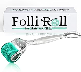 Derma Roller for Hair and Skin - 0.30mm Titanium Microneedles - for Hair Loss, Acne Scars, and Dark Spots - 192 Real Individual Needles with Free Storage Case for Men and Women