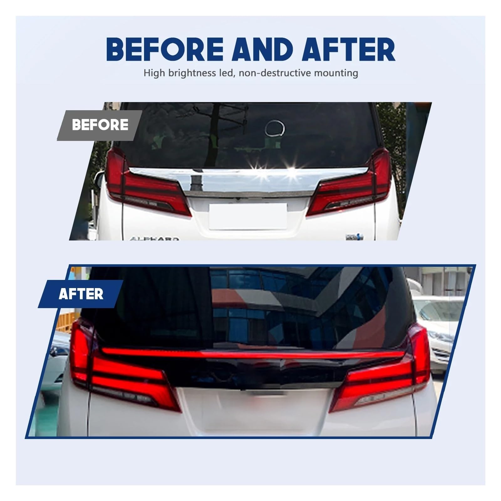 Piloto Trasero Para Toyota Para Alphard 2015-2022 Vellfire AH30 Con Luces De Maletero DRL Conjunto De Lámparas Traseras De Coche Luces Traseras LED(Red 2015-2017)