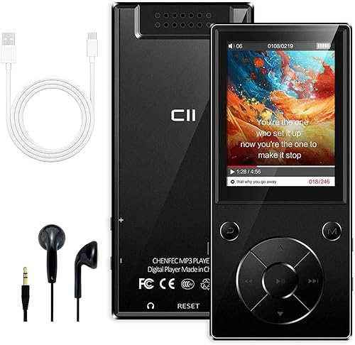Reproductor MP3 con Bluetooth, reproductores MP3 de 32 GB, pantalla grande de 2.4 pulgadas, música sin pérdida, calidad de sonido de alta fidelidad,