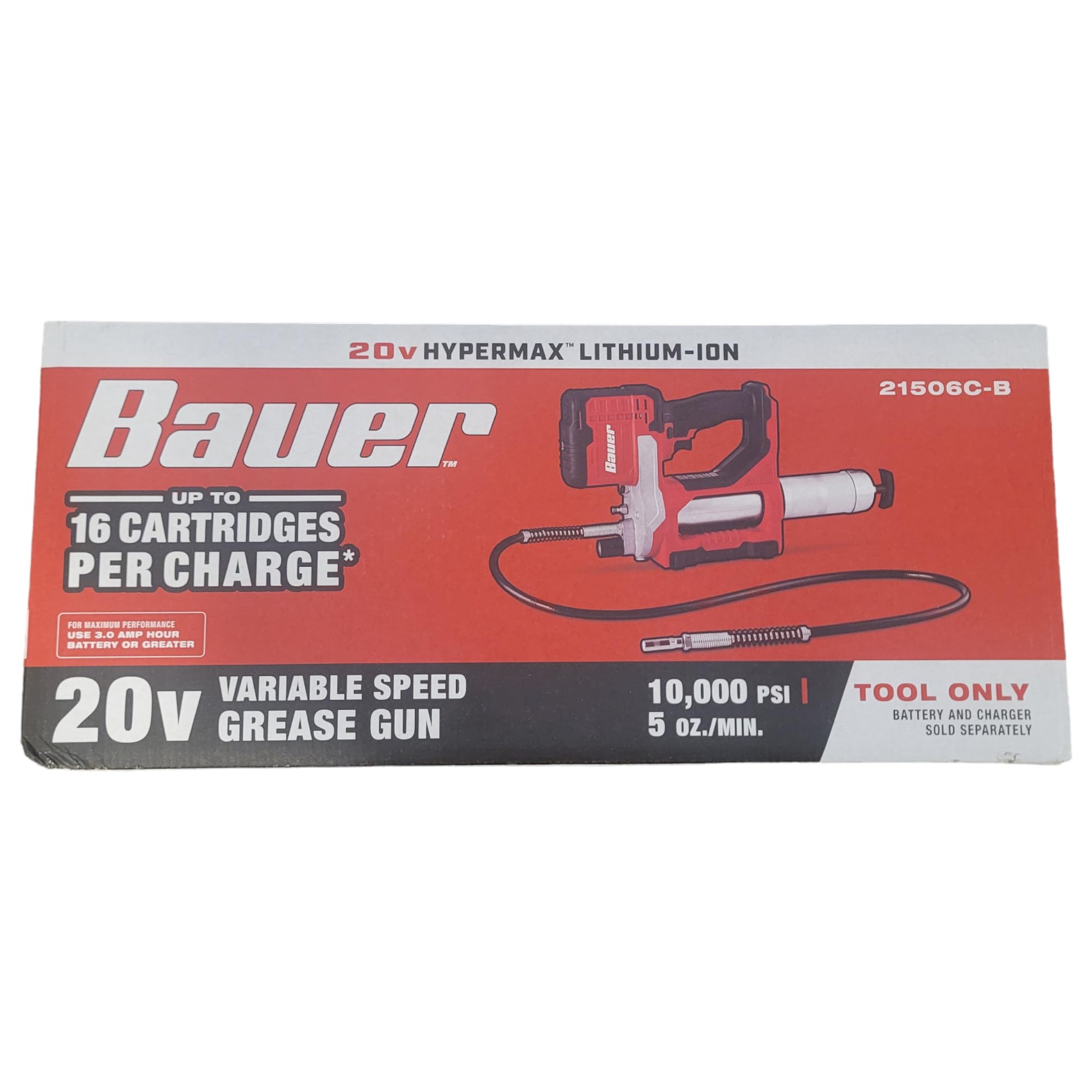 Bauer 20v Cordless Variable Speed Grease Gun Tool Only Item 58608