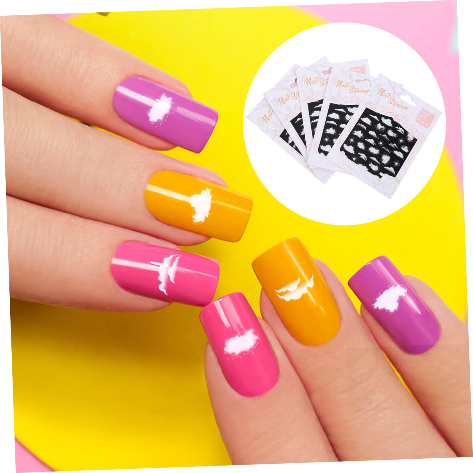 Housoutil 25hojas Pegatinas De Uñas Autoadhesivas Para Diseño Calcomanías De Manicura Para Mujeres y Decoración De Uñas