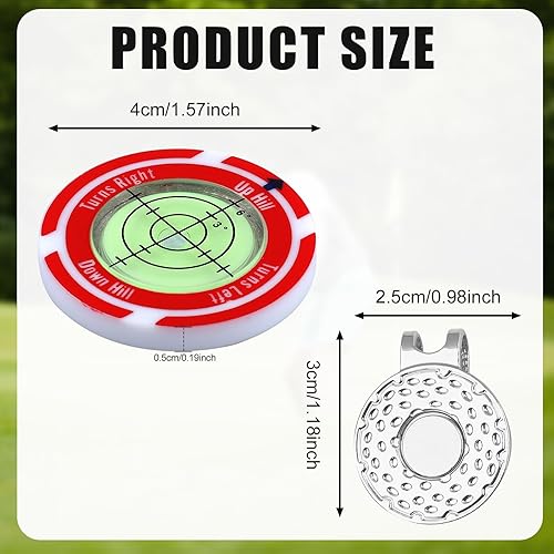 Miniatura 2 de Lector verde de golf, marcador de pelota de golf, ayuda para poner nivel de pin con clip para sombrero, lector de pendiente verde de golf con ayuda