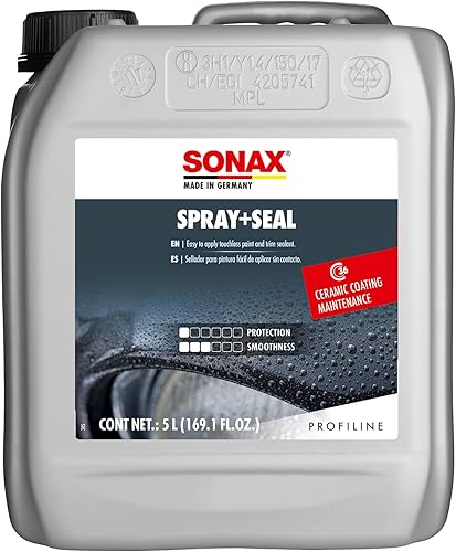 SONAX Profiline Spray + Seal  Sellador hidrofóbico rápido  Protección rápida de pulverización y enjuague para pintura, plástico y caucho  Mejora las