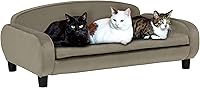 Vista 15 de Paws & Purrs Sofá cama para gatos, sofá para mascotas para gatos de interior, camas elevadas para gatos con funda de colchón extraíble lavable