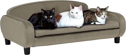 Miniatura 53 de Paws & Purrs Sofá cama para gatos, sofá para mascotas para gatos de interior, camas elevadas para gatos con funda de colchón extraíble lavable