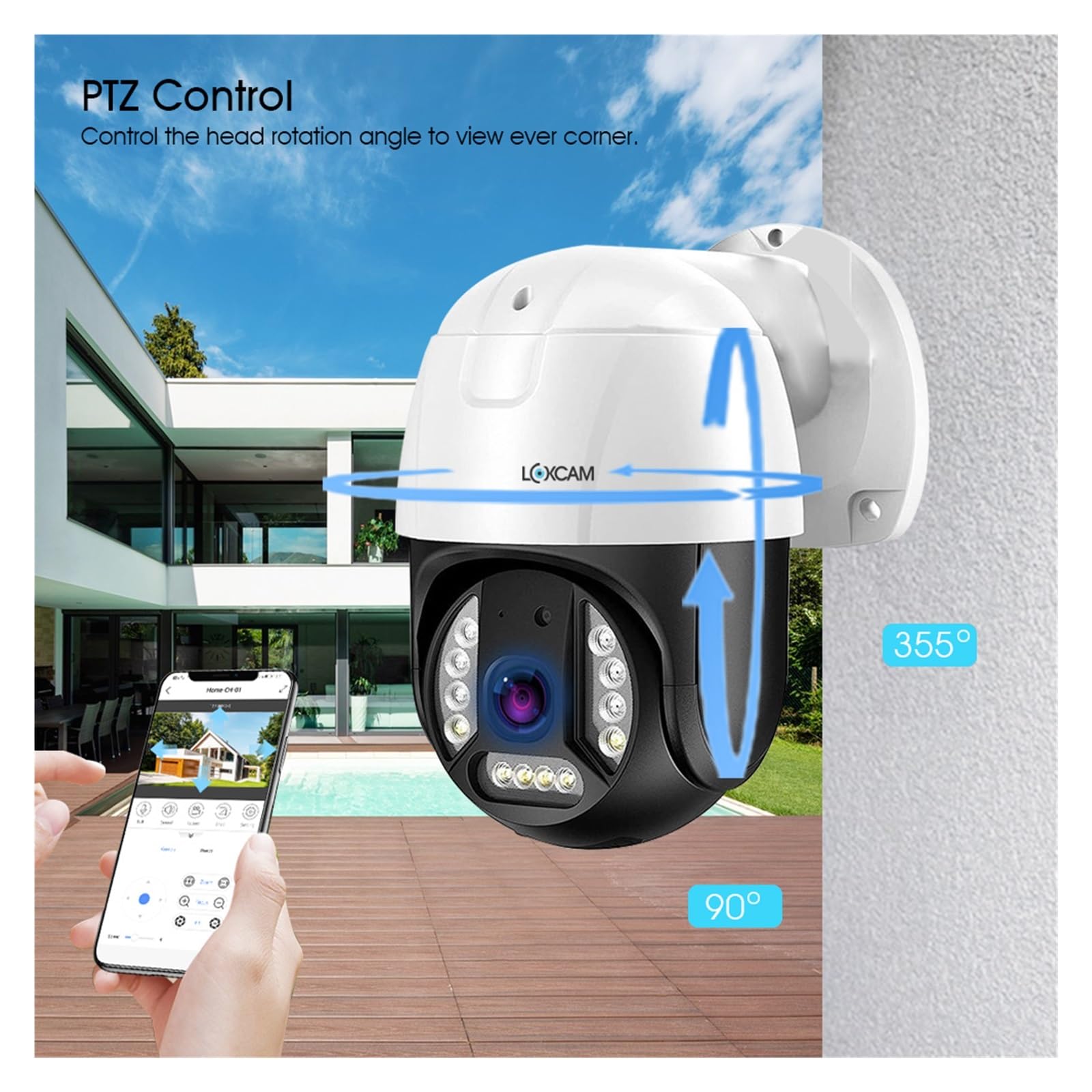 Sistema de cámaras de Seguridad 4K PTZ, Kit NVR, 8 Canales, 8MP, PoE(4T,8MP 8PCS Camera)