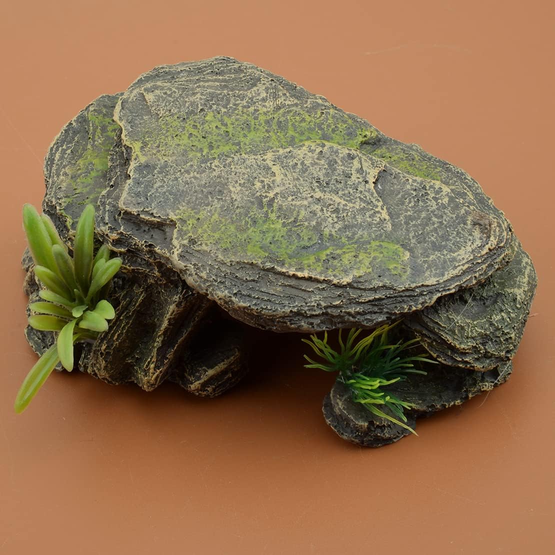 Resin Reptile Lizard Aquarium Tropical Fish Tank Stone Rock Cave Decor Ornament