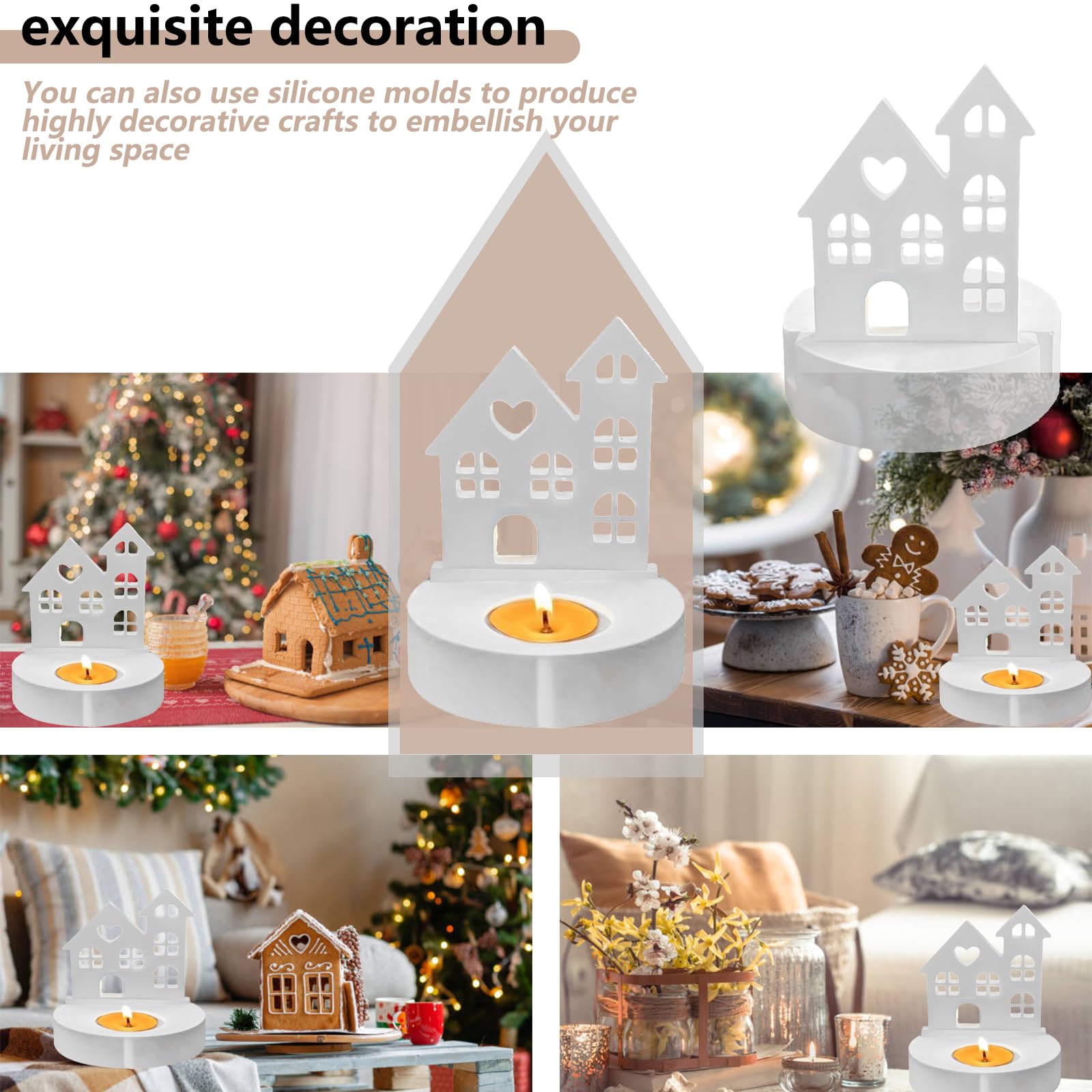 Jafirous Lot De 2 Moules En Silicone Sur Le Thème De Noël, élan, Flocon De Neige, Arbre, Cerf, Fondant, Dessert, Glaçons, Bonbons, Chocolat