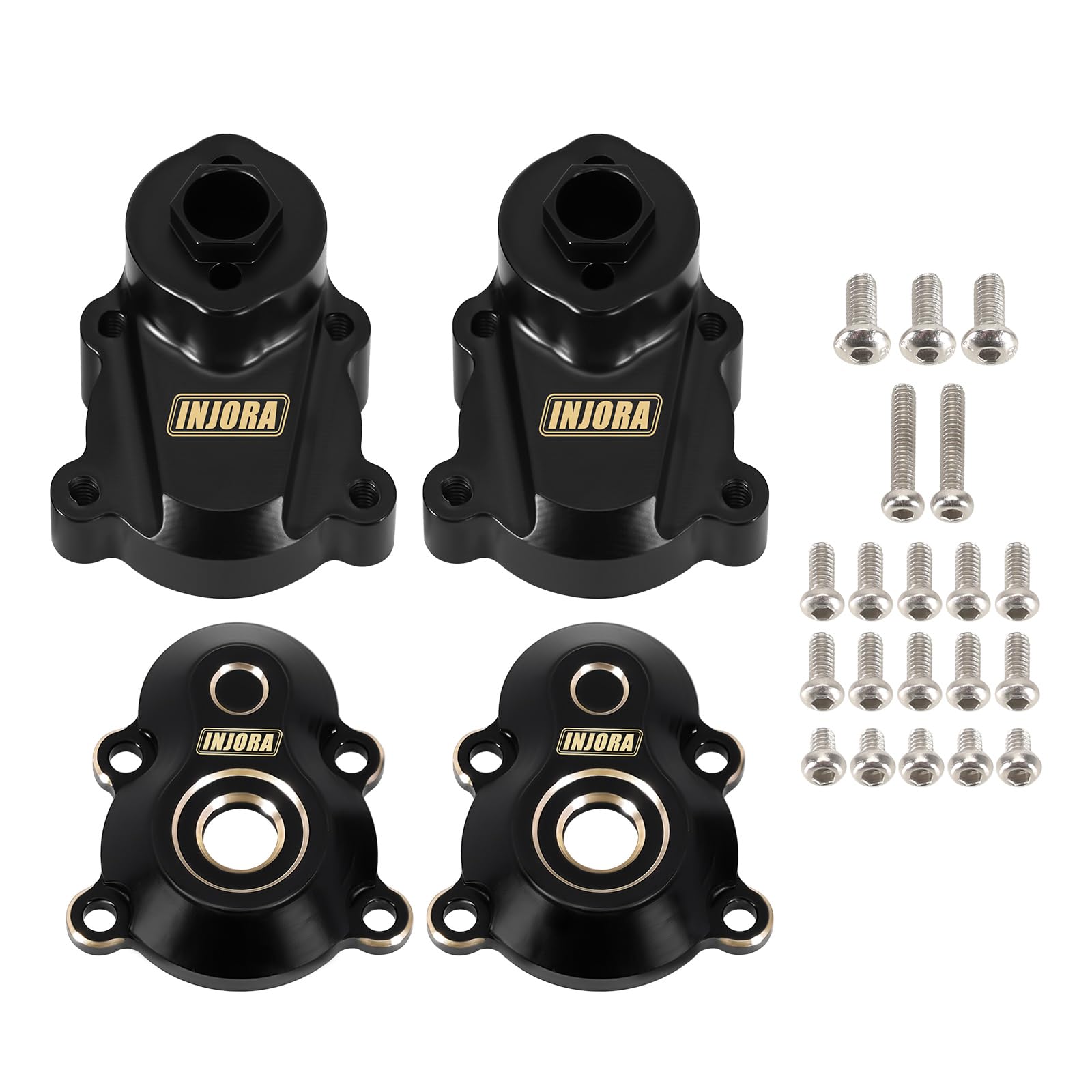 INJORA 45g Black Coating Brass Rear Outer Portal Housing for 1/18 RC Crawler Redcat Ascent-18 RC Upgrade Part