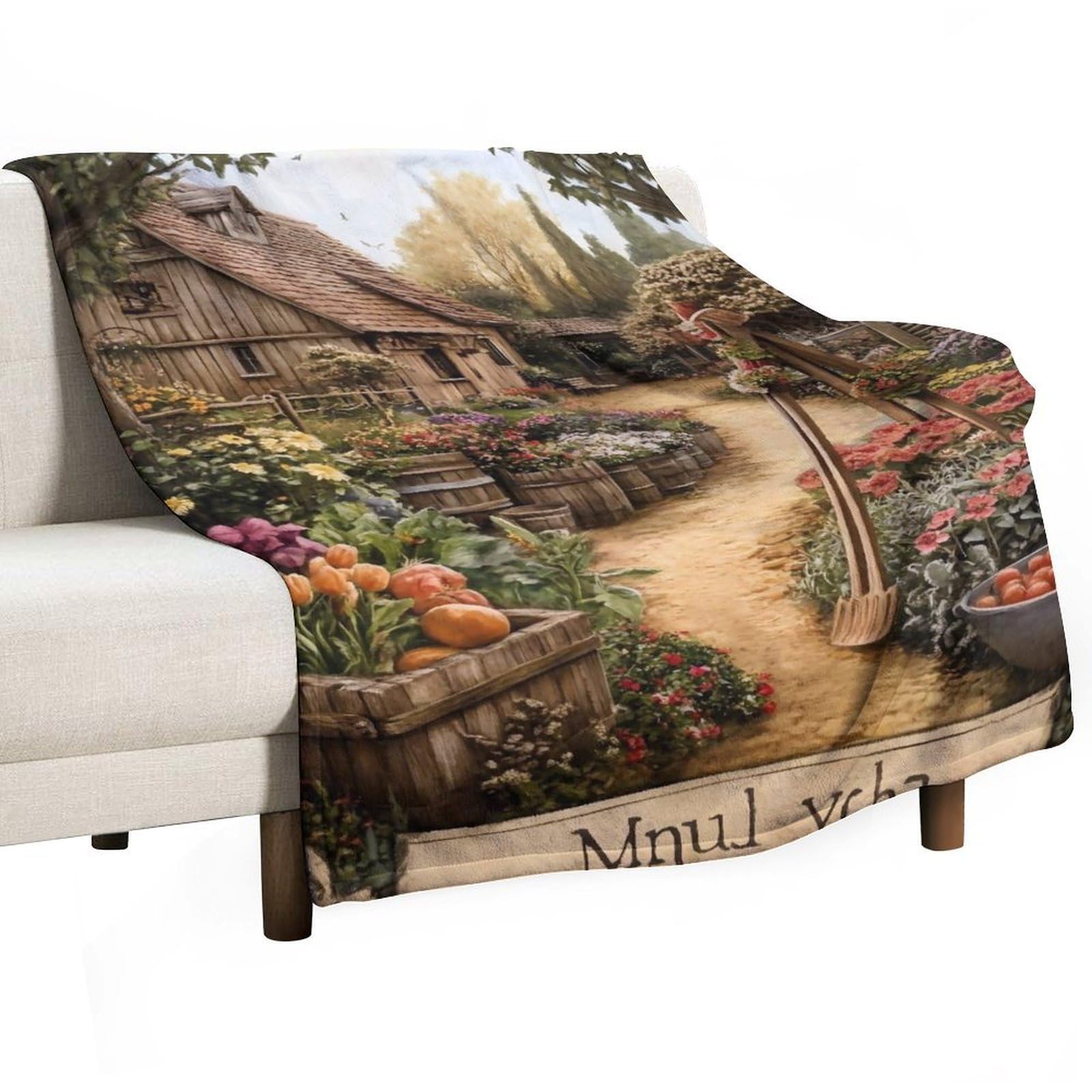 YHGSREUOH Country Garden (4) Flannel Blankets Fleece Soft Throw Lightweight Plush Gifts for Couch, Bed, Cozy Sofa Plush, Chair, Lovers 130x175cm(50x70in)