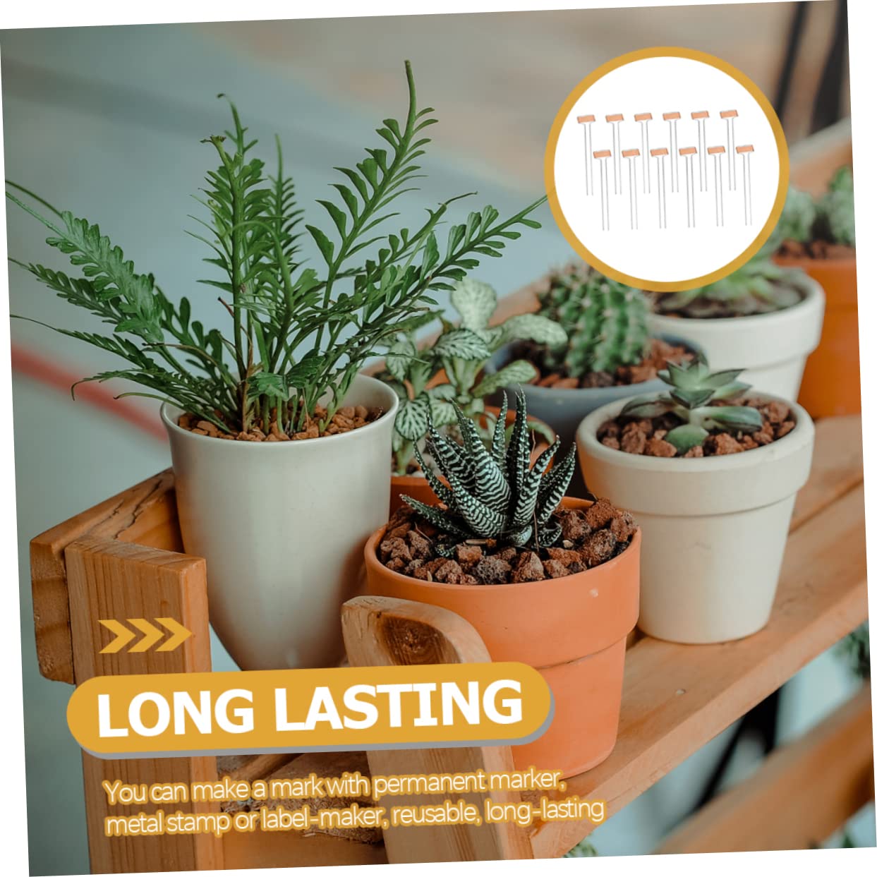 Étiquettes pour Plantes en Cuivre Extérieur Jardin 20 Pièces 60 Cm Fil Acier Marqueurs Solide Usage Pépinière Légume Fleurs Potager