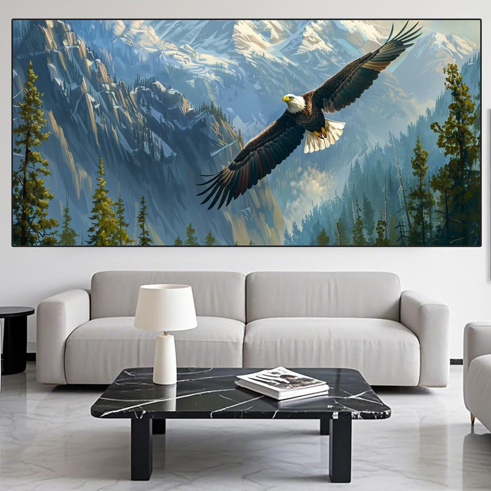 Eagle Diamond Art Mountain Diamond Painting Arts and Crafts dla dorosłych, zestawy do malowania diamentami 5D, dorosłych, Crysta, haft krzyżykowy, zestaw do haftowania dla początkujących, dekoracja