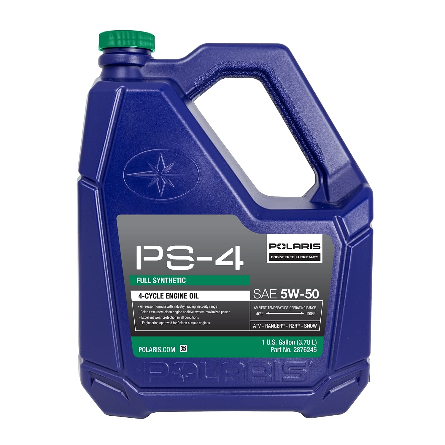 PolarisPS4 All-Season 4 Cycle 5W50 Full Synthetic Motor Oil for Specific RANGER, GENERAL, RZR, Sportsman, Scrambler Models With 4 Stroke Engine, PS-4 Oil for UTV SxS ATV, 1 Gallon, Qty 1-2876245