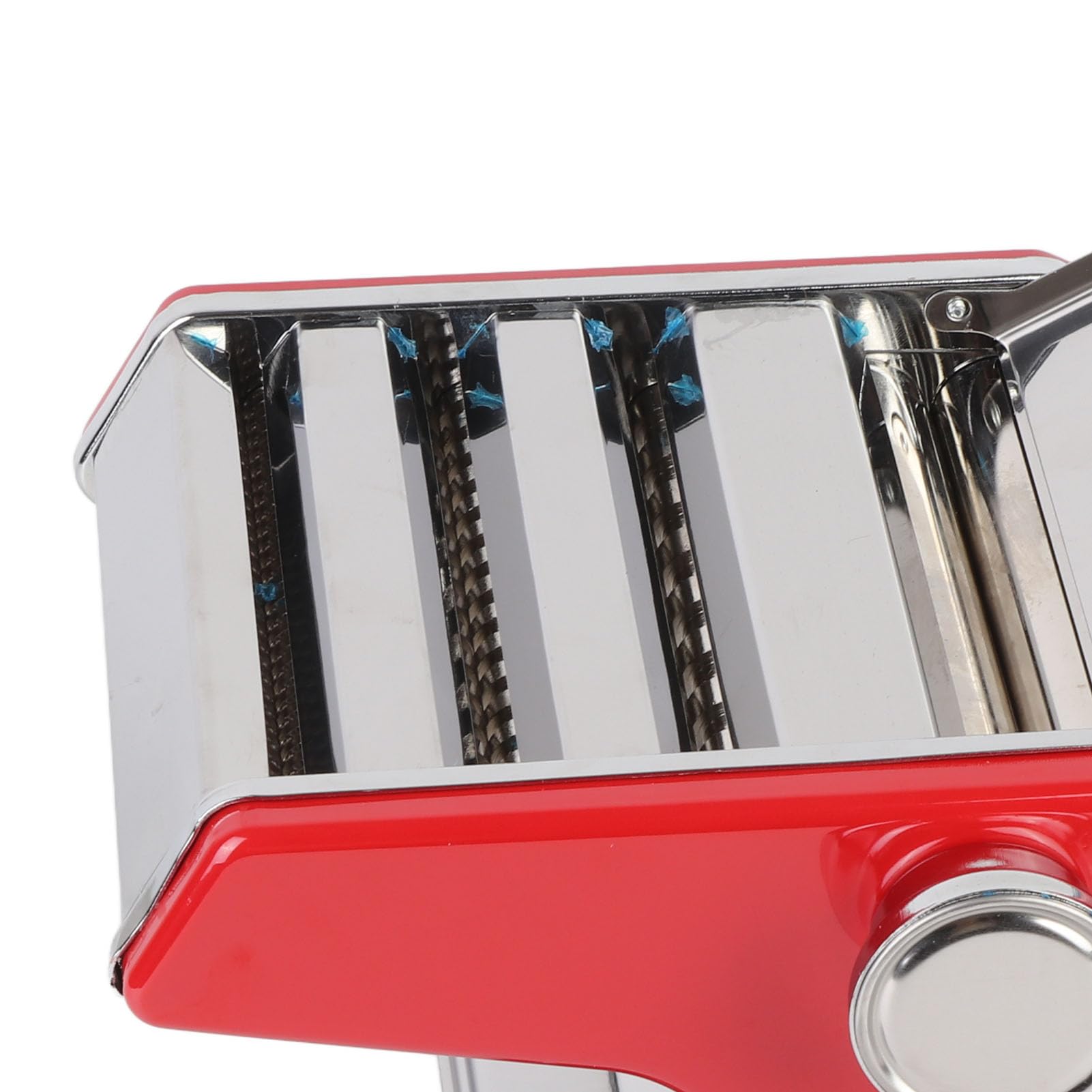 Alomejor Multifunktionale Manuelle Teigausrollmaschine für die Herstellung Gesunder Nudeln, 21,5 Cm, für den Heimgebrauch (Rot)