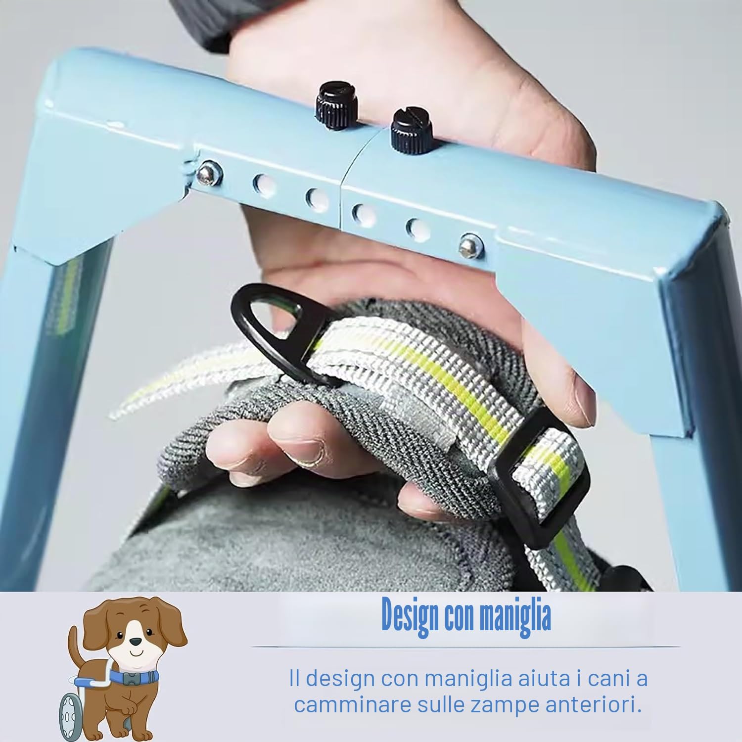 Sedia a rotelle XL per cani con supporto per zampe anteriori, supporto per la mobilità dei cani disabili, carrello regolabile su ruote, supporto per passeggiate a piedi, cani di piccola e grande