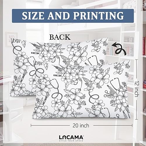 Miniatura 6 de Lacama Nurse Floral 12x20 Pillow Cover, Nurse Gifts for Women, Nursing Gifts for Nurses Decorative Lumbar Throw Pillow Covers Pillowcases for Couch