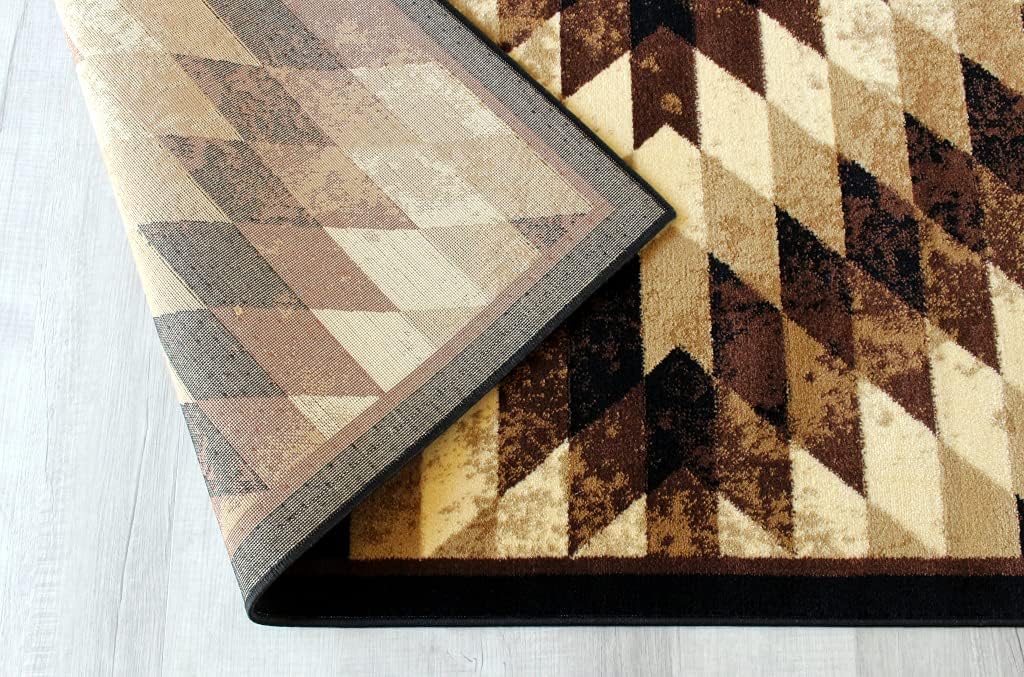 Masada Rugs, Stephanie Collection Area Rug Southwest Native American Distressed Design 1106 Brown Black Beige (6 Feet X 9 Feet) - Image 8