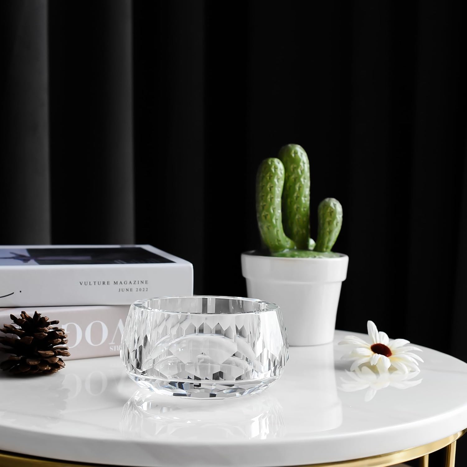 kitCom Jar of Crystal Jewelry, Crystal Wedding Candy Buffet Jar, Home Decoration Party Cotton Swab Storage, Office Birthday Gift (2lb) - Image 8