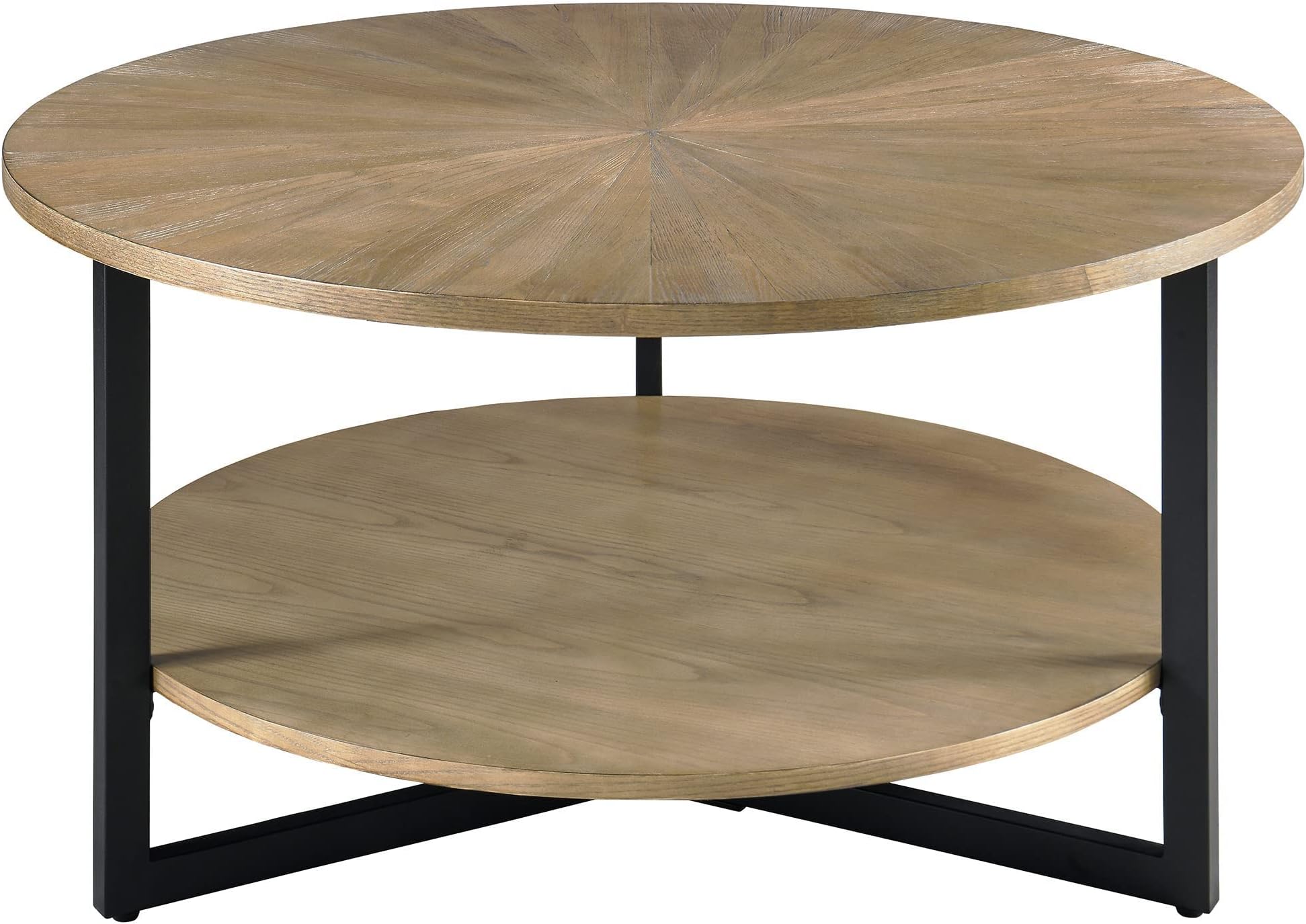 Table Basse Vintage Uncle Joe's – Bois Massif Clair – Style Rétro Loft – 100% Assemblé