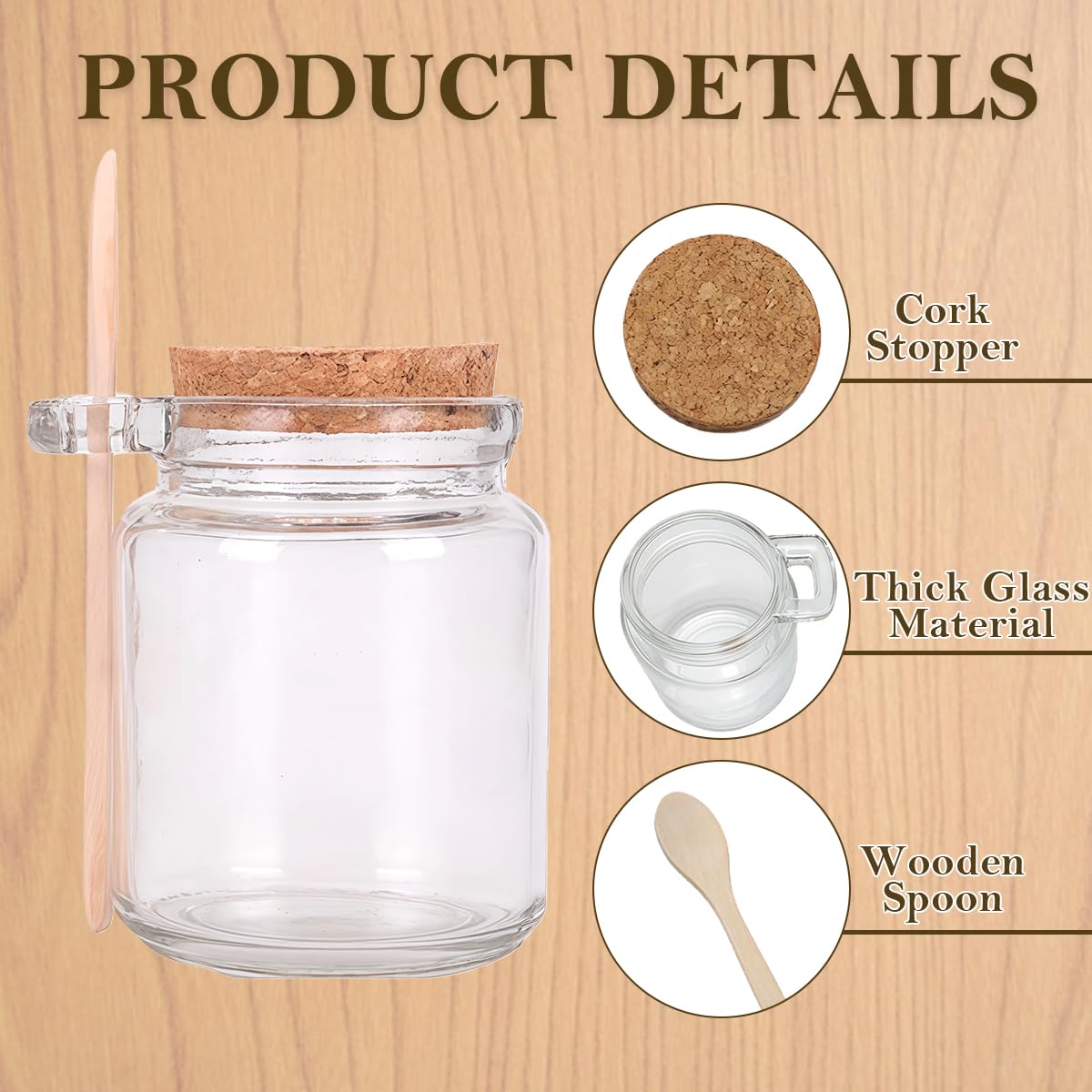 Amazon.com: XINGZI 1Pcs 250ml/8.5oz Empty Clear Glass Jam Jar with