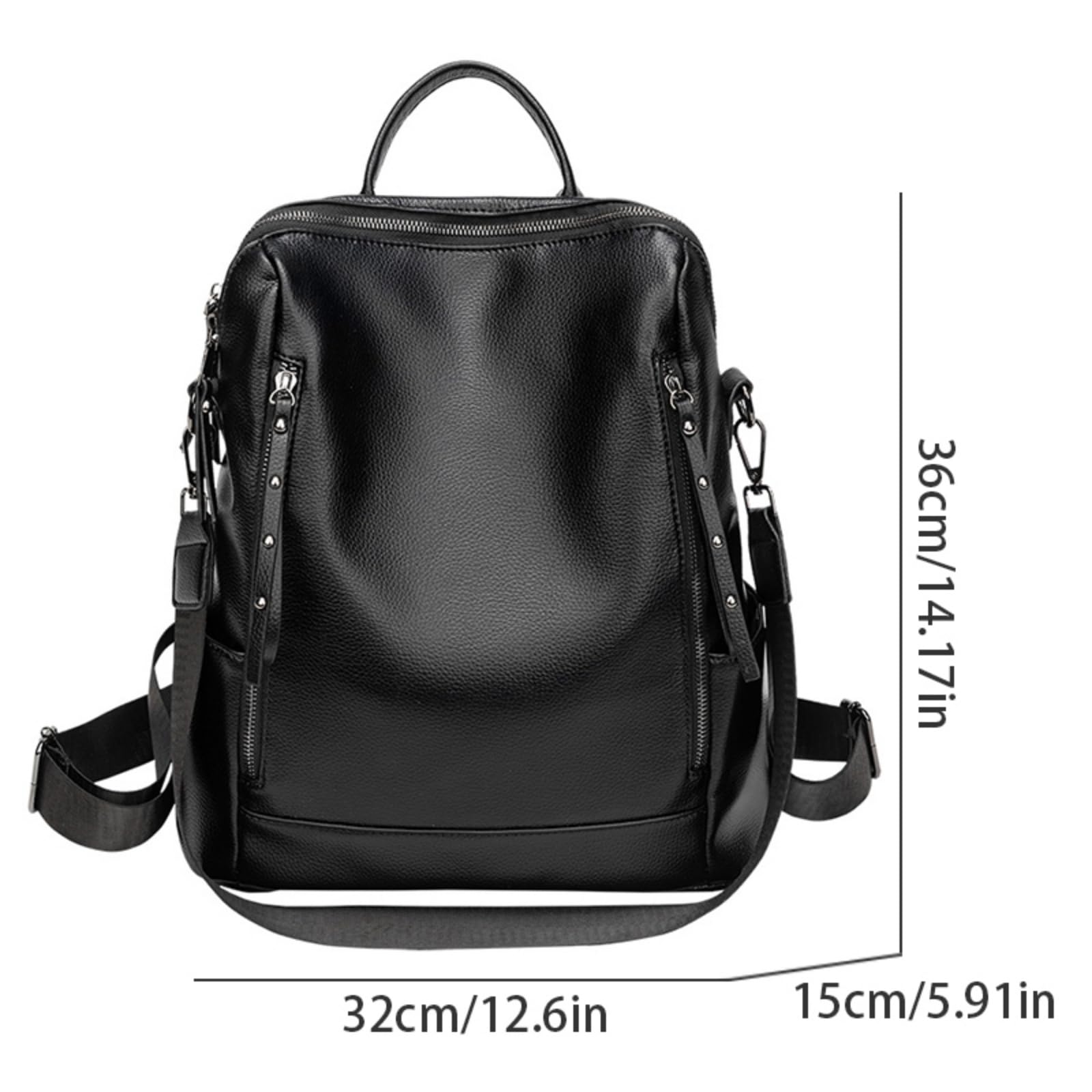 Mochila escolar Zaino Morbido per Le Donne, Borsa A Spalla Convertibile di Grande capacità, Daypack Versatile Giornaliero I Pendolari, Lo Shopping E Viaggi