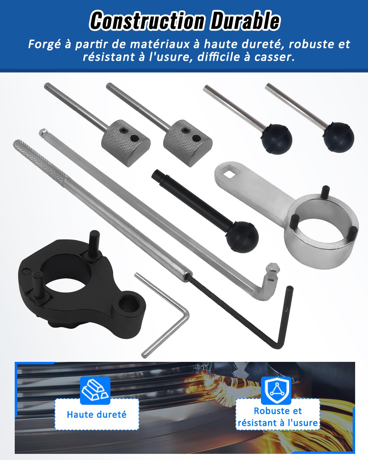 Outils de Réglage Calage du Moteur Compatible avec VW VAG Audi Seat Skoda 1.4 1.6 2.0 TDI CR, Kit de Courroie Distribution d'arbre à Cames Remplace T10264 T10265 T10490 T10492 T10051 T10060A