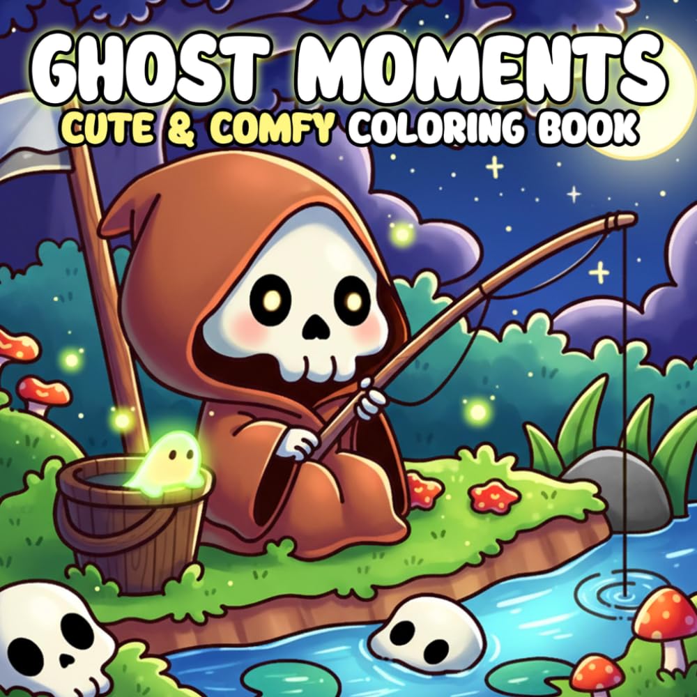 Ghost Moments Coloring Book: Adorable Spirit Coloring Pages with Comfy Moments, Cozy Spooky Vibes, and Gentle Autumn Joy for All Ages