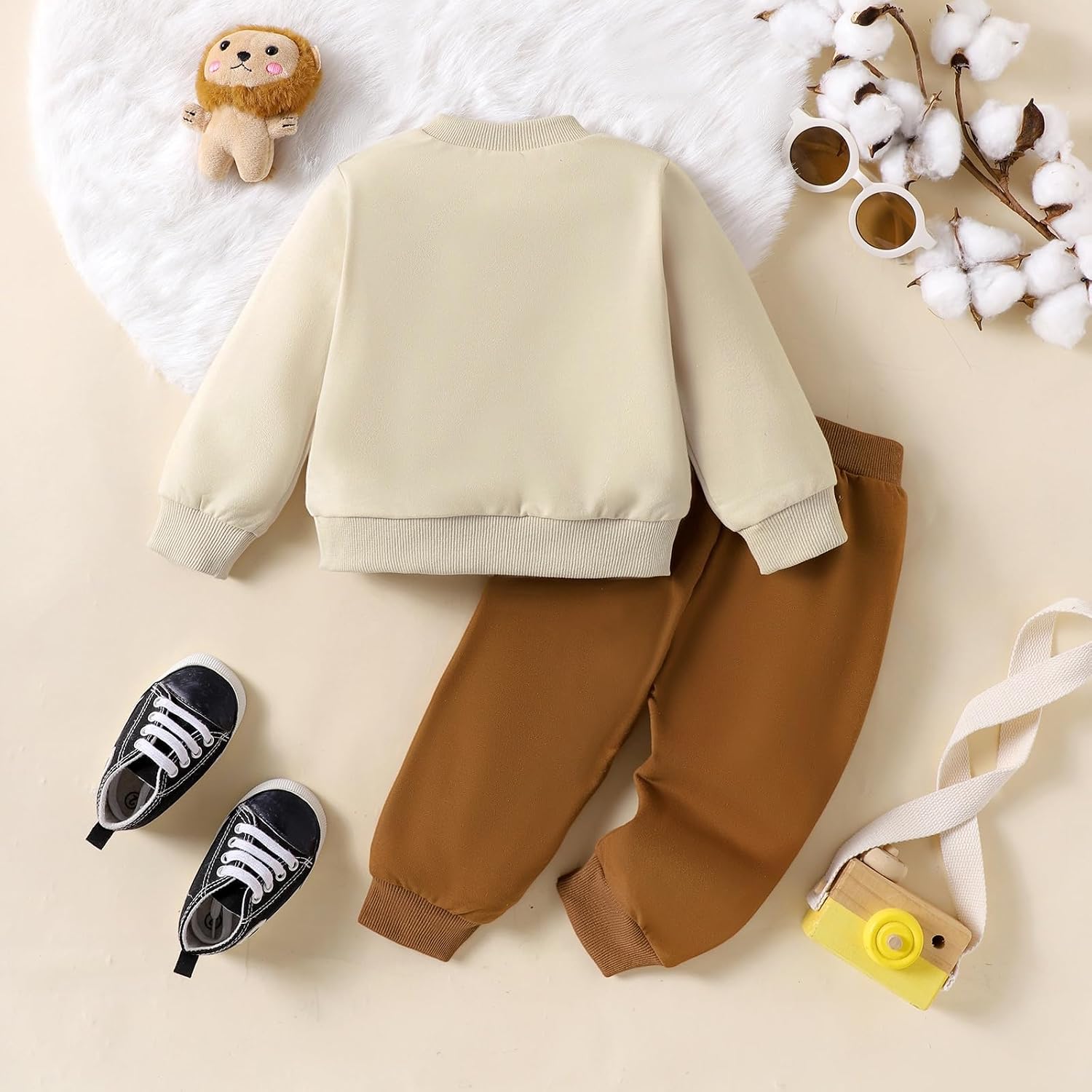 Toddler Baby Boy Outfit Fall Winter Boy Clothes Long Sleeve Cute Cartoon Sweatshirts Pants Outfits 9 Months-4T