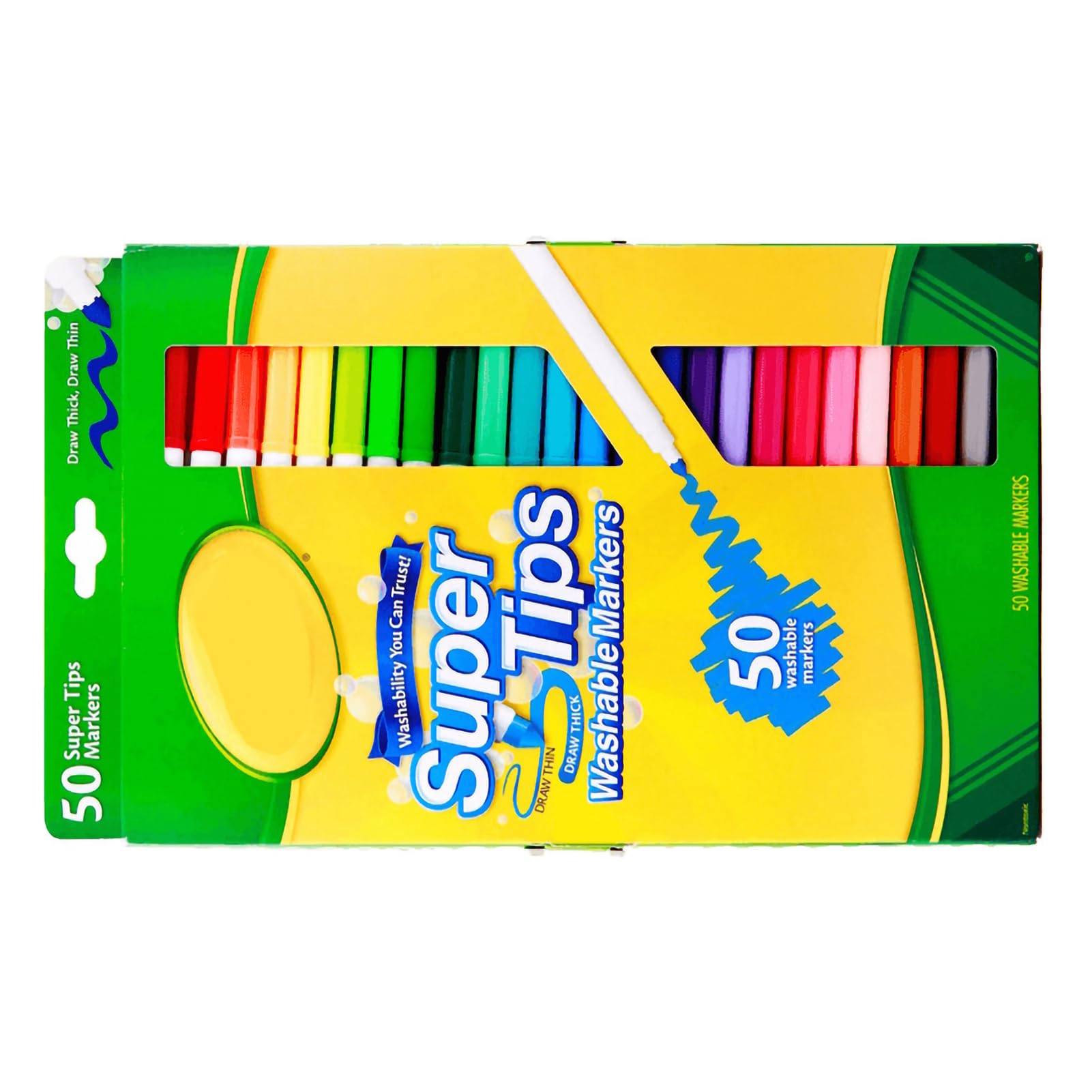 Set di Pennarelli da Disegno Colorati Lavabili e Sicuri con Asta Sottile per Forniture Artistiche di Lunga Durata per Bambini (50 colori)