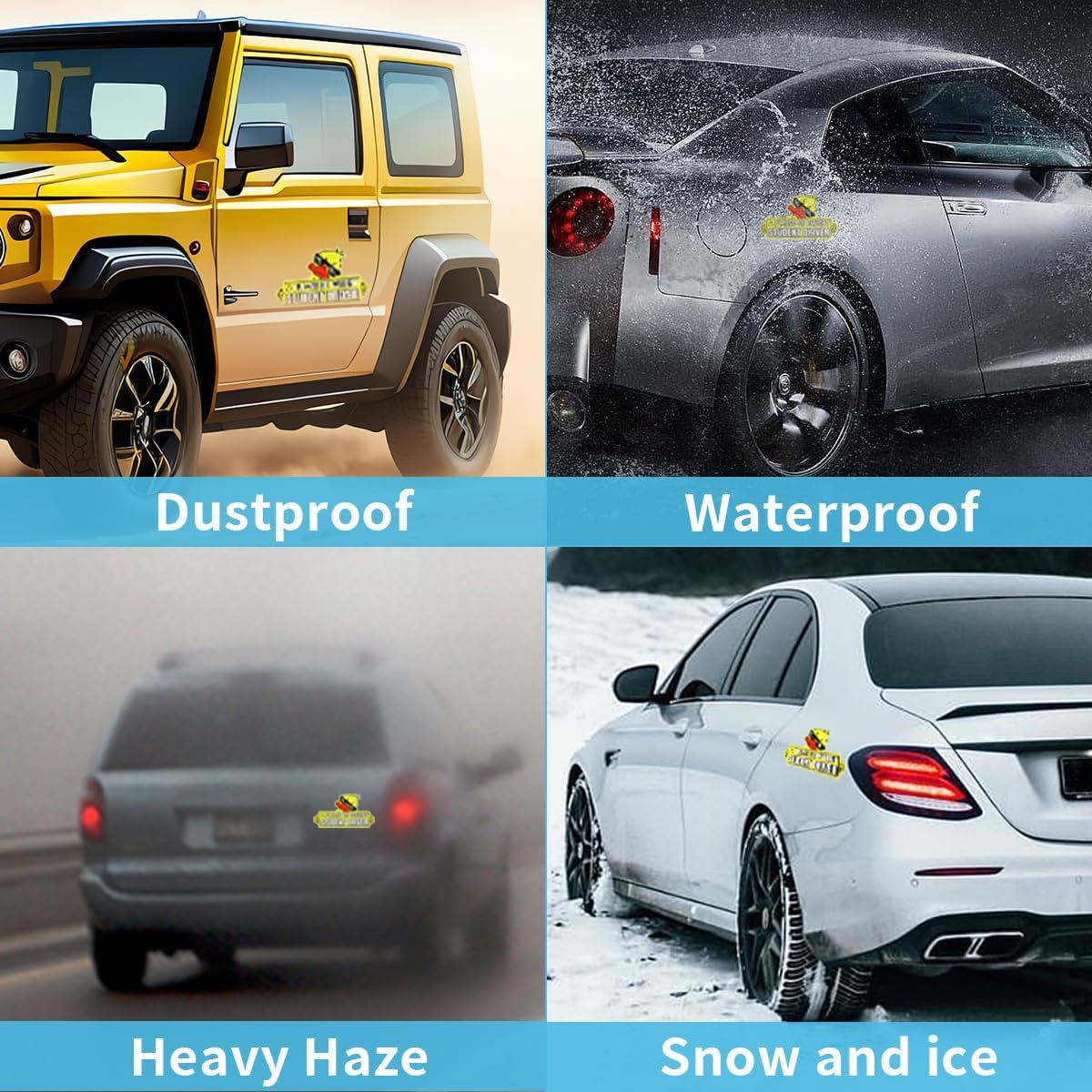 3Pack New Driver Sticker Cute Duck Car Sticker, Student Driver Sign Keep Distance Be Patient Sign Decal Bumper Sticker, Car Bumper Safety Warning Sign Car Exterior Accessories image 3