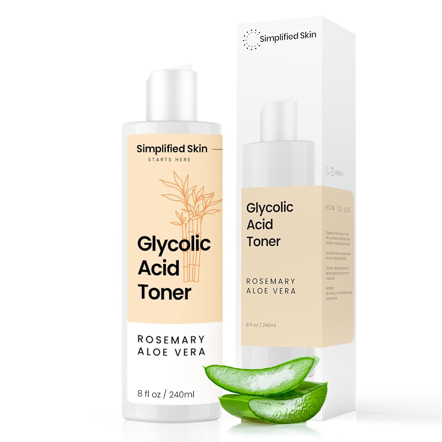 Glycolic Acid Toner for Face – 8% Facial Toning Solution – Hydrating, Anti-Aging, Exfoliates Skin with AHA, Aloe Vera, & Rosemary Extract for Women & Men – 8 Fl Oz Glycolic Acid Toner for Face – 8% Facial Toning Solution – Hydrating, Anti-Aging, Exfoliates Skin with AHA, Aloe Vera, & Rosemary Extract for Women & Men – 8 Fl Oz