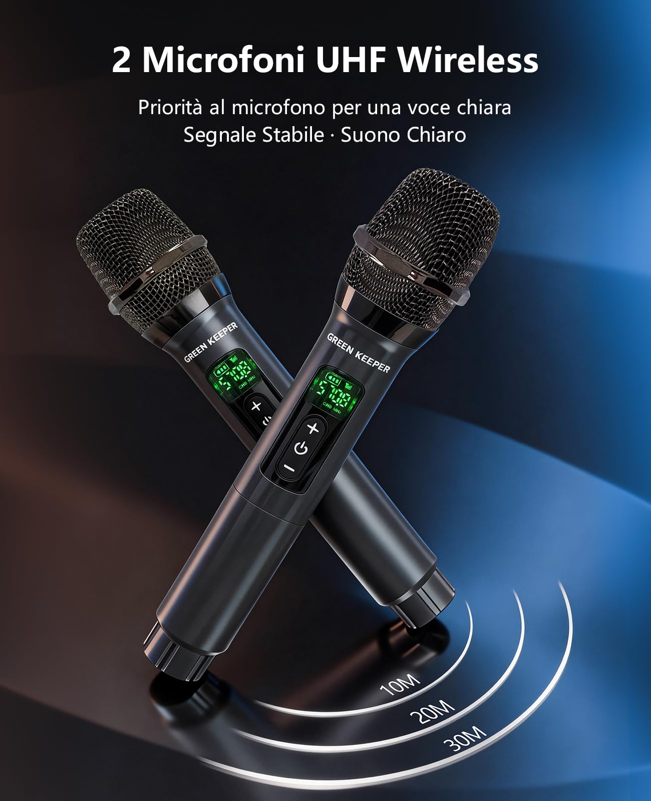 GKD61 Cassa Karaoke con 2 Microfoni UHF Wireless, Cassa Bluetooth Portatile da 400W di Potenza di Picco, Subwoofer da 6,5", Sistema Karaoke Professionale, Supporto USB/TF/AUX, Ideale per Grandi Feste