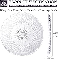 Vista 3 de Fumete 10 platos redondos de plástico transparente de 14 pulgadas, platos de flan de cristal acrílico para fiestas de compromiso, alimentos