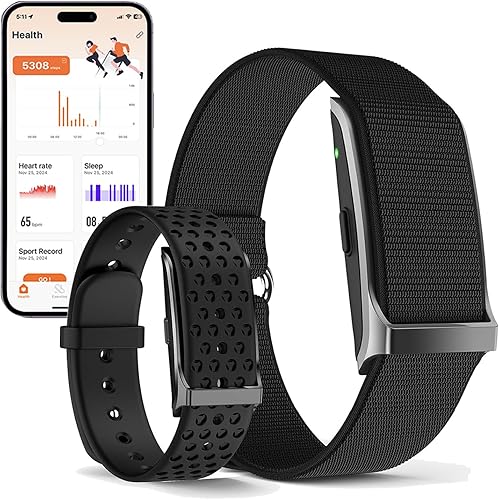Pulsera inteligente de salud, seguimiento de actividad y fitness, SpO2, frecuencia cardíaca, presión arterial, estrés del sueño, IP68 impermeable